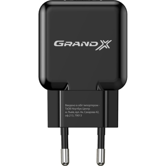 Зарядний пристрій Grand-X CH-03B (5V/2,1A) Black (CH-03B) Зарядний пристрій Grand-X CH-03B (5V/2,1A) Black (CH-03B)