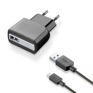 Зарядное устройство 1*USB 1A + cable 1m MicroUSB Cellularline (ACHUSBKITMICROUSB2)