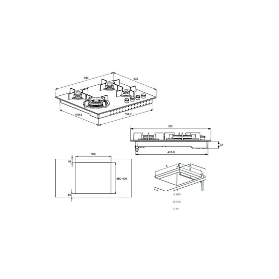 Варочна поверхня Beko HILW64225S Варочна поверхня Beko HILW64225S