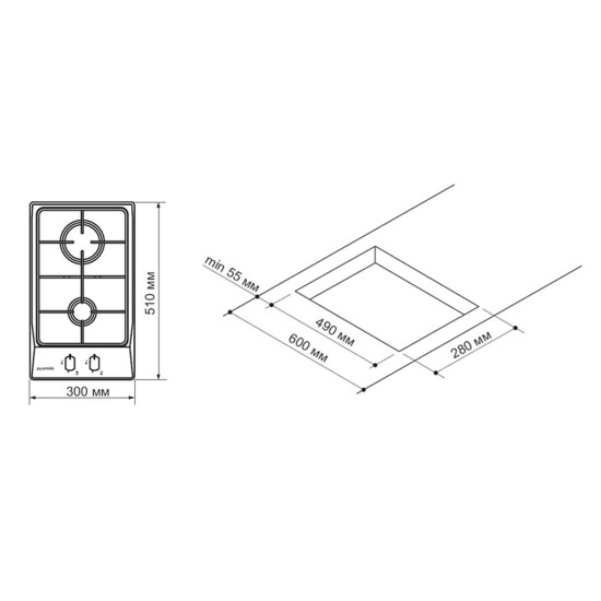 Варочная поверхность Pyramida PFX 321 INOX Варочная поверхность Pyramida PFX 321 INOX