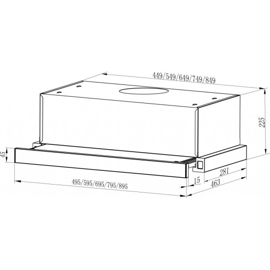 Витяжка кухонна Interline SLIM BL A/60/2/T Витяжка кухонна Interline SLIM BL A/60/2/T