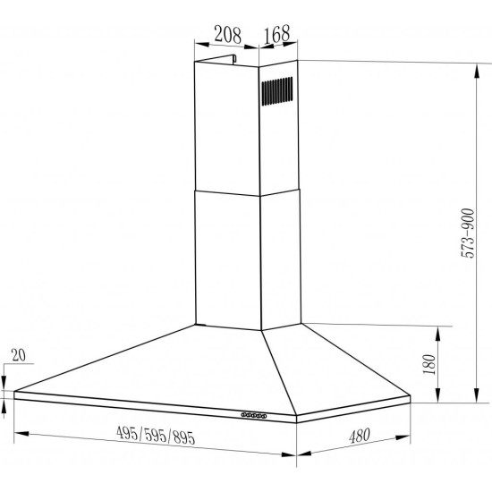 Витяжка кухонна Interline UNNA X A/60 PB/2/T Витяжка кухонна Interline UNNA X A/60 PB/2/T
