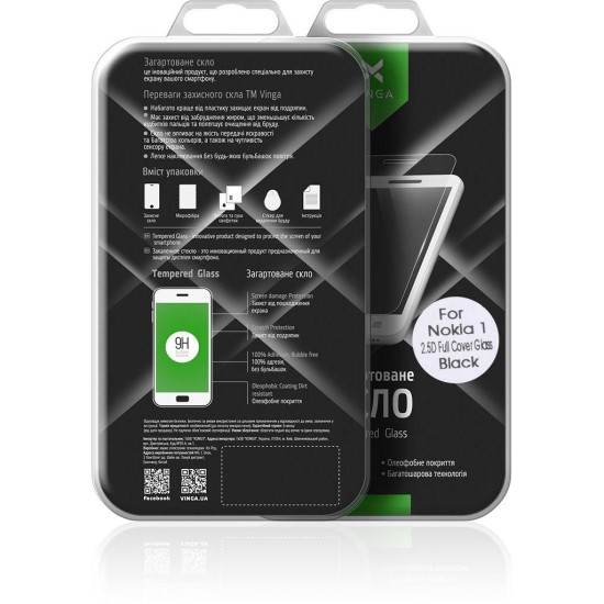 Стекло защитное Vinga для Nokia 1 Black (VTPGS-N1B) Стекло защитное Vinga для Nokia 1 Black (VTPGS-N1B)