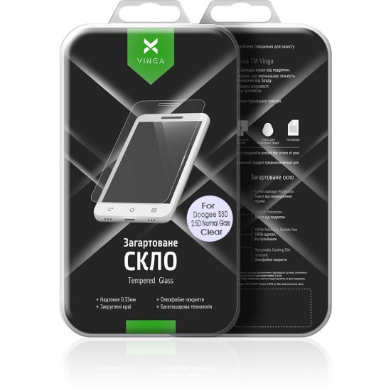 Стекло защитное Vinga для Doogee S30 (VTPGS-DS30) Стекло защитное Vinga для Doogee S30 (VTPGS-DS30)