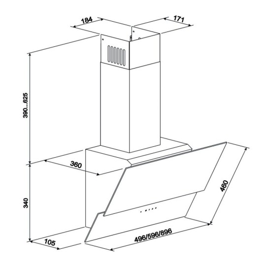 Витяжка кухонна Eleyus Element 700 60 WH Витяжка кухонна Eleyus Element 700 60 WH