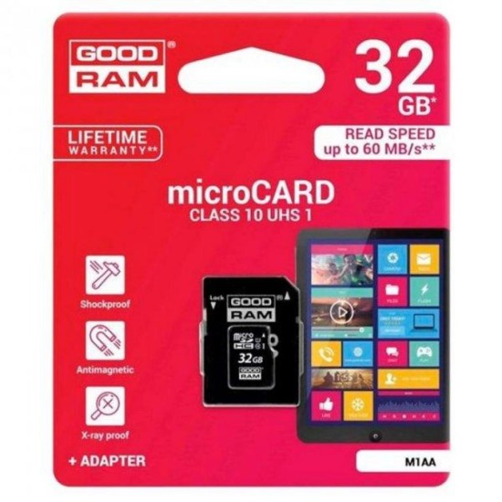 Карта памяти Goodram 32GB microSDHC Class 10 (M1AA-0320R12) Карта памяти Goodram 32GB microSDHC Class 10 (M1AA-0320R12)
