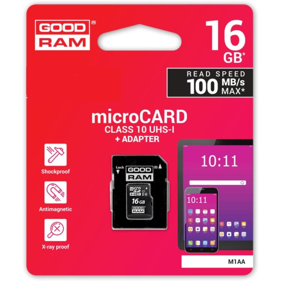 Карта пам'яті Goodram 16GB microSDHC Class 10 (M1AA-0160R12) Карта пам'яті Goodram 16GB microSDHC Class 10 (M1AA-0160R12)