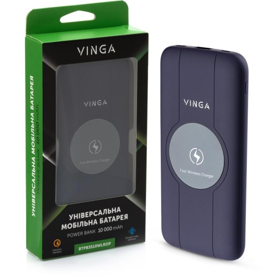 Батарея универсальная Vinga 10000 mAh Wireless QC3.0 PD soft touch purple (BTPB3510WLROP) Батарея универсальная Vinga 10000 mAh Wireless QC3.0 PD soft touch purple (BTPB3510WLROP)