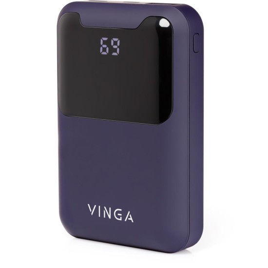 Батарея универсальная Vinga 10000 mAh Display soft touch purple (BTPB0310LEDROP) Батарея универсальная Vinga 10000 mAh Display soft touch purple (BTPB0310LEDROP)