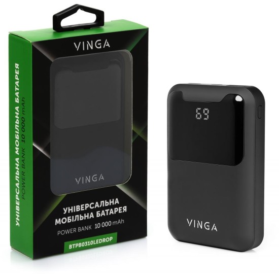 Батарея универсальная Vinga 10000 mAh Display soft touch black (BTPB0310LEDROBK) Батарея универсальная Vinga 10000 mAh Display soft touch black (BTPB0310LEDROBK)