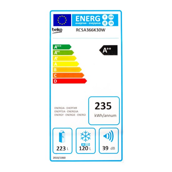 Холодильник Beko RCSA366K30W Холодильник Beko RCSA366K30W