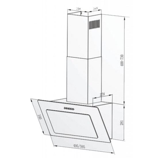 Витяжка кухонна Interline ROCK BL A/60 PB/2/T Витяжка кухонна Interline ROCK BL A/60 PB/2/T