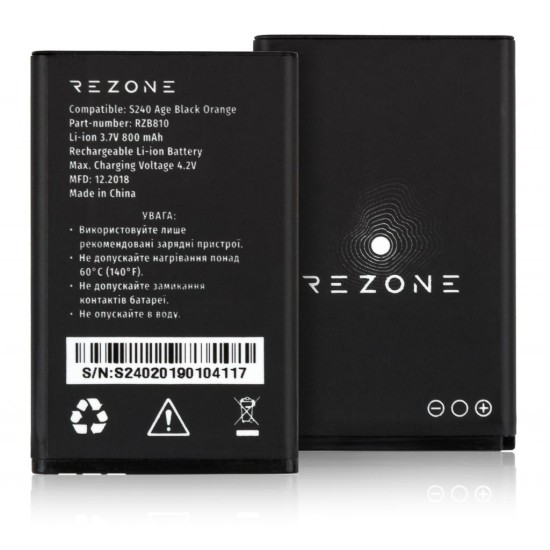 Акумуляторна батарея Rezone for S240 Age / A170 Point 800mah (compatible with BL-4C) (BL-4C) Акумуляторна батарея Rezone for S240 Age / A170 Point 800mah (compatible with BL-4C) (BL-4C)