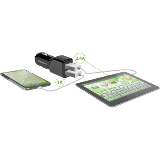 Зарядное устройство Defender UCA-34 2xUSB, 5V / 3.4A (83834) Зарядное устройство Defender UCA-34 2xUSB, 5V / 3.4A (83834)