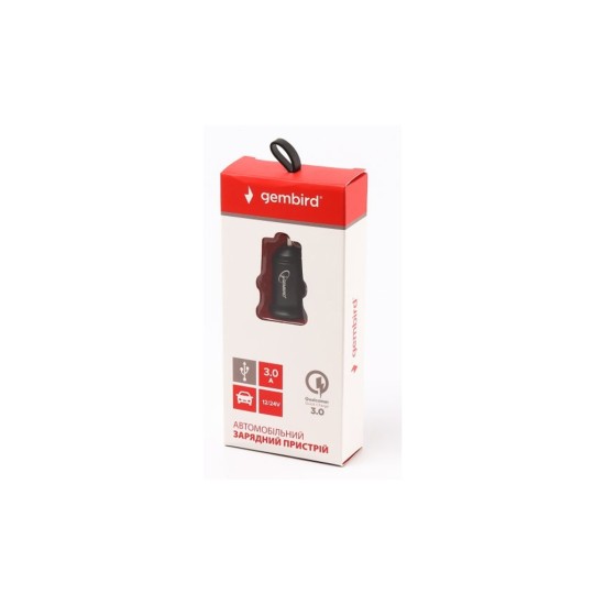 Зарядное устройство Gembird car QC black (MP3A-UC-CAR11) Зарядное устройство Gembird car QC black (MP3A-UC-CAR11)