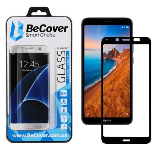 Стекло защитное BeCover для Xiaomi Redmi 7A Black (703886) Стекло защитное BeCover для Xiaomi Redmi 7A Black (703886)