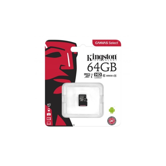 Карта памяти Kingston 64GB microSDXC Class 10 Canvas Select Plus 100R A1 (SDCS2/64GBSP) Карта памяти Kingston 64GB microSDXC Class 10 Canvas Select Plus 100R A1 (SDCS2/64GBSP)
