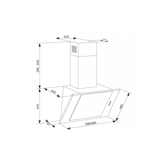 Вытяжка кухонная Eleyus Titan A 1200 LED SMD 90 BL Вытяжка кухонная Eleyus Titan A 1200 LED SMD 90 BL