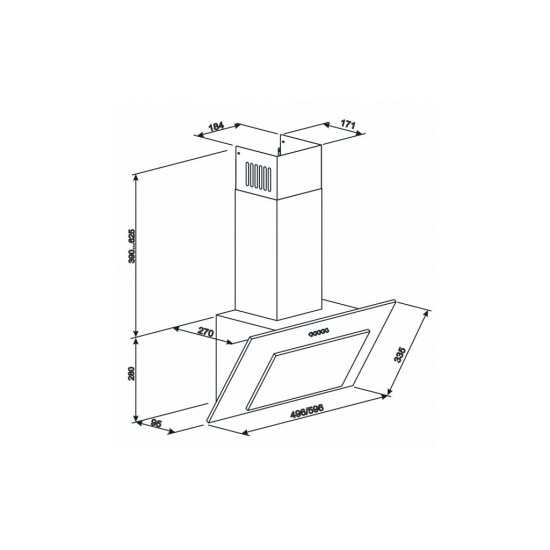 Вытяжка кухонная Eleyus VERTICAL 470 60 BL Вытяжка кухонная Eleyus VERTICAL 470 60 BL