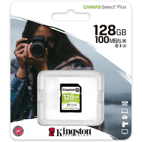 Карта пам'яті Kingston 128GB SDXC class 10 UHS-I U3 Canvas Select Plus (SDS2/128GB) Карта пам'яті Kingston 128GB SDXC class 10 UHS-I U3 Canvas Select Plus (SDS2/128GB)
