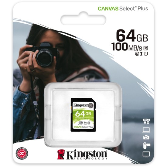 Карта пам'яті Kingston 64GB SDXC class 10 UHS-I U3 Canvas Select Plus (SDS2/64GB) Карта пам'яті Kingston 64GB SDXC class 10 UHS-I U3 Canvas Select Plus (SDS2/64GB)