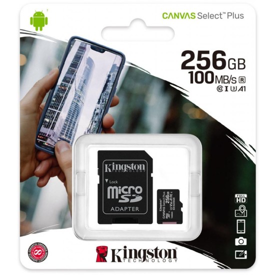 Карта пам'яті Kingston 256GB microSD class 10 A1 Canvas Select Plus (SDCS2/256GB) Карта пам'яті Kingston 256GB microSD class 10 A1 Canvas Select Plus (SDCS2/256GB)