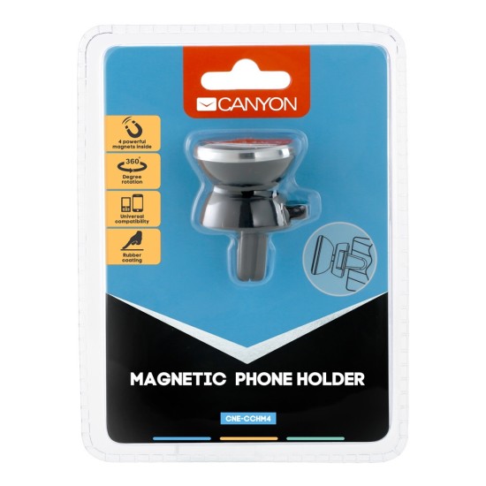 Універсальний автотримач Canyon Car air vent magnetic phone holder with button (CNE-CCHM4) Універсальний автотримач Canyon Car air vent magnetic phone holder with button (CNE-CCHM4)