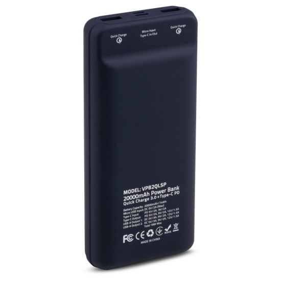 Батарея универсальная Vinga 20000 mAh QC3.0 Display soft touch purple (VPB2QLSP) Батарея универсальная Vinga 20000 mAh QC3.0 Display soft touch purple (VPB2QLSP)