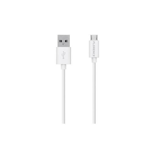 Зарядний пристрій Florence 1USB 1A + microUSB cable white (FL-1000-WM) Зарядний пристрій Florence 1USB 1A + microUSB cable white (FL-1000-WM)