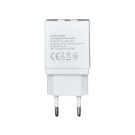 Зарядное устройство Florence 2USB 2A + microUSB cable white (FL-1021-WM)