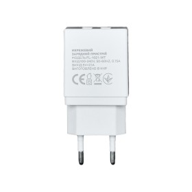 Зарядний пристрій Florence 2USB 2A + Type-C cable white (FL-1021-WT)