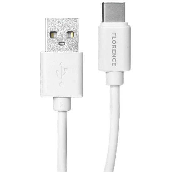 Зарядное устройство Florence 2USB 2A + Type-C cable white (FL-1021-WT) Зарядное устройство Florence 2USB 2A + Type-C cable white (FL-1021-WT)