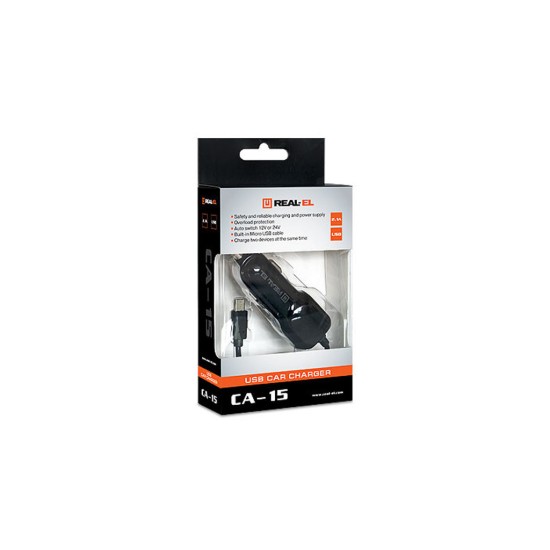 Зарядний пристрій REAL-EL CA-15 black (EL123160009) Зарядний пристрій REAL-EL CA-15 black (EL123160009)