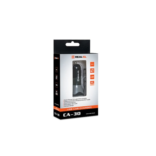 Зарядний пристрій REAL-EL CA-30 black (EL123160011) Зарядний пристрій REAL-EL CA-30 black (EL123160011)