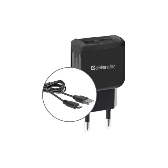 Зарядное устройство Defender UPС-21 2xUSB,5V/2.1А кабель microUSB (83581) Зарядное устройство Defender UPС-21 2xUSB,5V/2.1А кабель microUSB (83581)