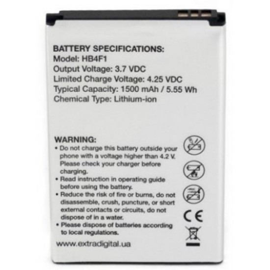 Аккумуляторная батарея Extradigital Huawei HB4F1 1500 mAh (BMH6434) Аккумуляторная батарея Extradigital Huawei HB4F1 1500 mAh (BMH6434)