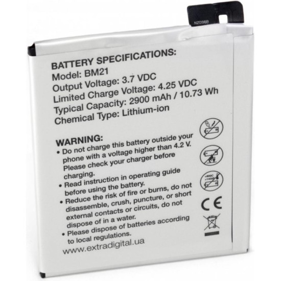 Аккумуляторная батарея Extradigital Xiaomi Mi Note (BM21) 2900 mAh (BMX6447) Аккумуляторная батарея Extradigital Xiaomi Mi Note (BM21) 2900 mAh (BMX6447)