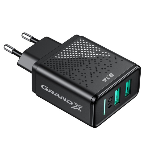 Зарядний пристрій Grand-X CH-60 2USB 5V 3,1A (CH-60) Зарядний пристрій Grand-X CH-60 2USB 5V 3,1A (CH-60)