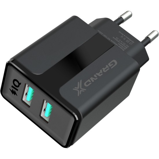 Зарядное устройство Grand-X CH-15T 5V 2,4A 2USB Black + cable USB -> Type-C (CH-15T) Зарядное устройство Grand-X CH-15T 5V 2,4A 2USB Black + cable USB -> Type-C (CH-15T)