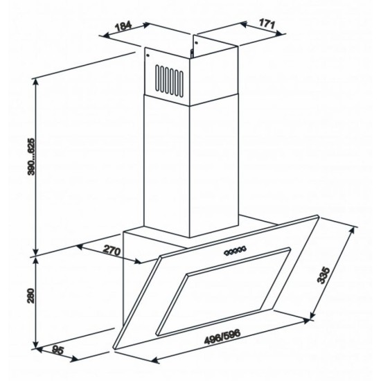 Витяжка кухонна Eleyus VERTICAL 700 60 WH (VERTICAL70060WH) Витяжка кухонна Eleyus VERTICAL 700 60 WH (VERTICAL70060WH)