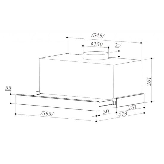 Витяжка кухонна Interline SLIM ULTRA X/S A/60 (SLIMULTRAX/SA/60) Витяжка кухонна Interline SLIM ULTRA X/S A/60 (SLIMULTRAX/SA/60)