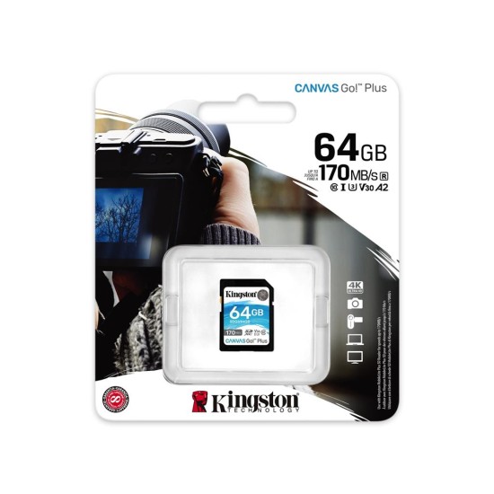 Карта пам'яті Kingston 64GB SDXC class 10 UHS-I U3 Canvas Go Plus (SDG3/64GB) Карта пам'яті Kingston 64GB SDXC class 10 UHS-I U3 Canvas Go Plus (SDG3/64GB)