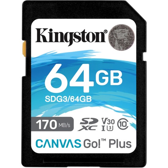 Карта пам'яті Kingston 64GB SDXC class 10 UHS-I U3 Canvas Go Plus (SDG3/64GB) Карта пам'яті Kingston 64GB SDXC class 10 UHS-I U3 Canvas Go Plus (SDG3/64GB)