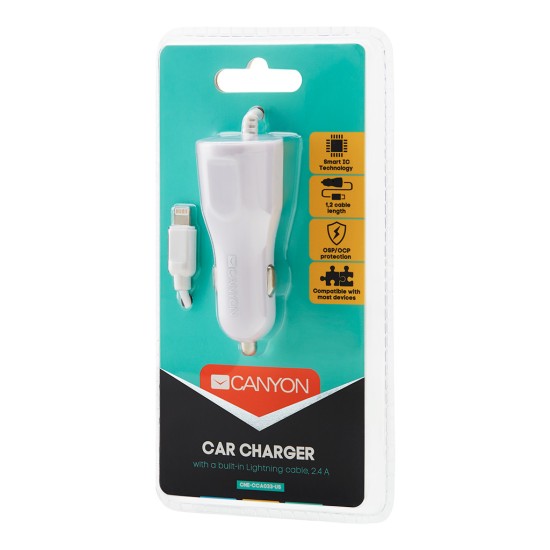 Зарядний пристрій Canyon 1xUSB car adapter (CNE-CCA033W) Зарядний пристрій Canyon 1xUSB car adapter (CNE-CCA033W)