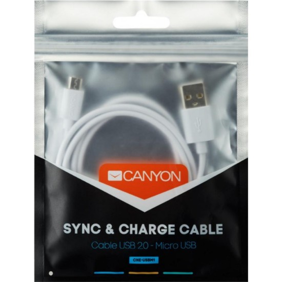 Дата кабель USB 2.0 AM to Micro 5P 1.0m White Canyon (CNE-USBM1W) Дата кабель USB 2.0 AM to Micro 5P 1.0m White Canyon (CNE-USBM1W)