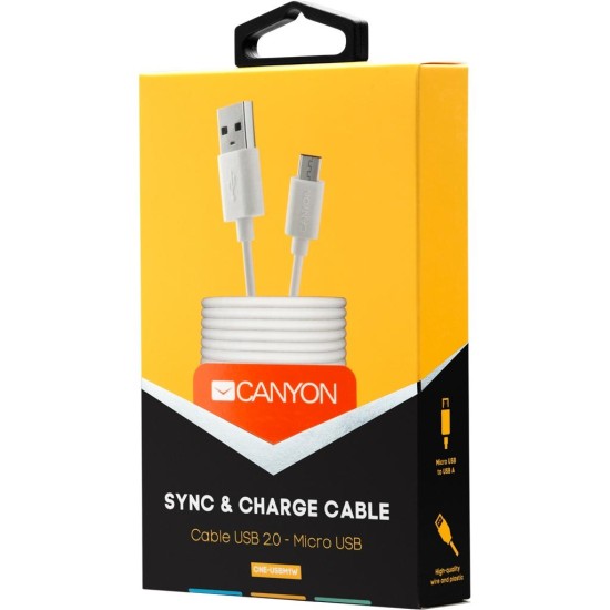 Дата кабель USB 2.0 AM to Micro 5P 1.0m White Canyon (CNE-USBM1W) Дата кабель USB 2.0 AM to Micro 5P 1.0m White Canyon (CNE-USBM1W)