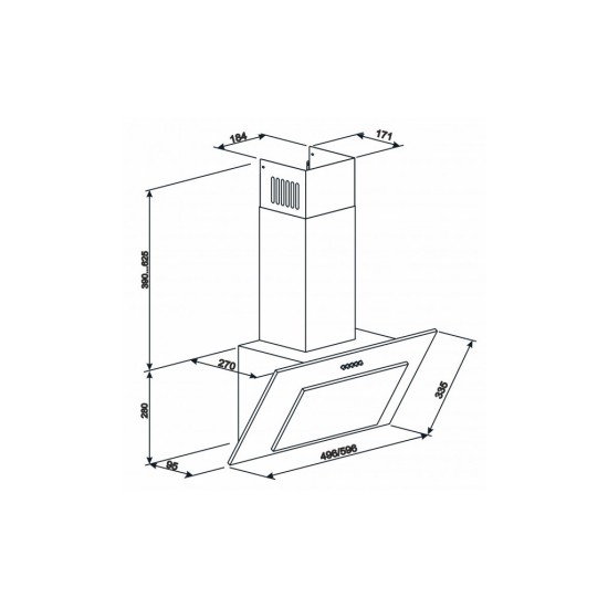 Витяжка кухонна Eleyus VERTICAL 1000 50 BL Витяжка кухонна Eleyus VERTICAL 1000 50 BL