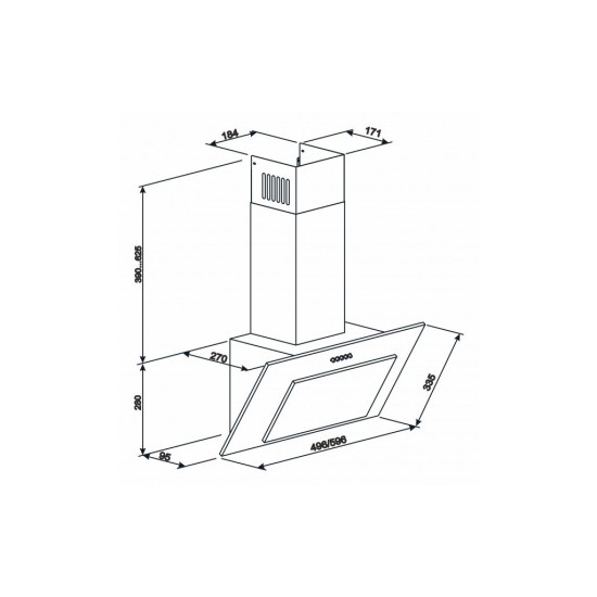 Вытяжка кухонная Eleyus VERTICAL 1000 50 WH Вытяжка кухонная Eleyus VERTICAL 1000 50 WH