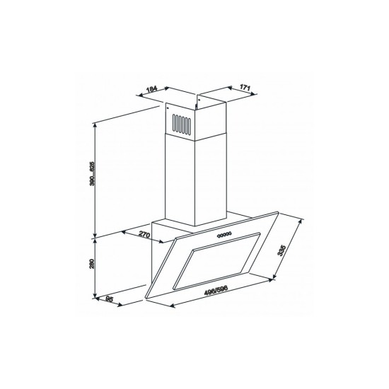 Вытяжка кухонная Eleyus VERTICAL 1000 60 BG Вытяжка кухонная Eleyus VERTICAL 1000 60 BG