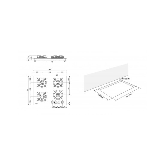 Варочная поверхность Eleyus ASTRA 60 WH CF Варочная поверхность Eleyus ASTRA 60 WH CF